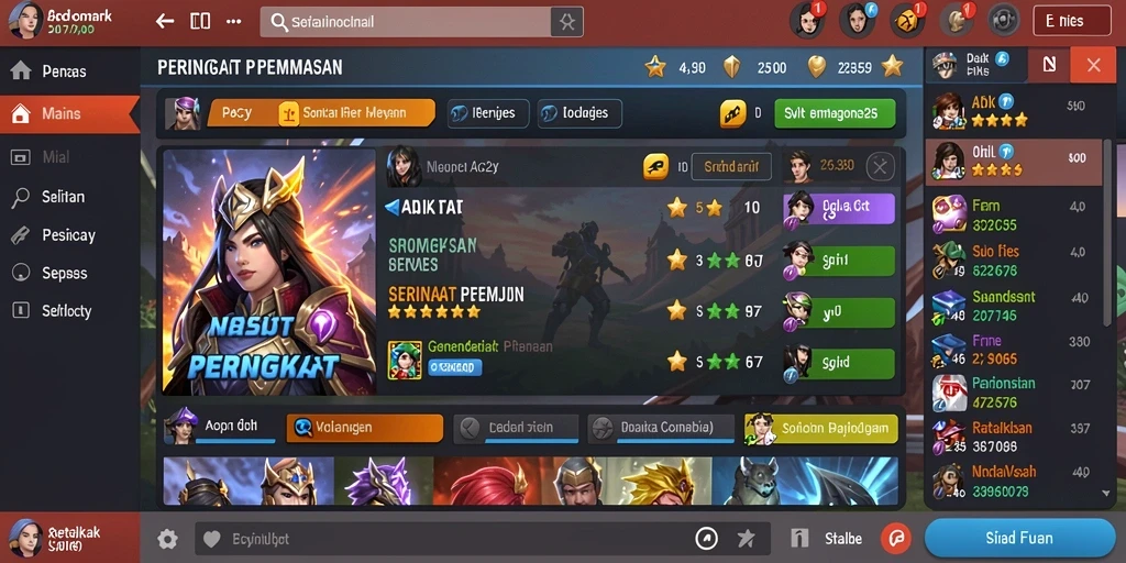 Tampilan menu utama yang mudah dinavigasi.