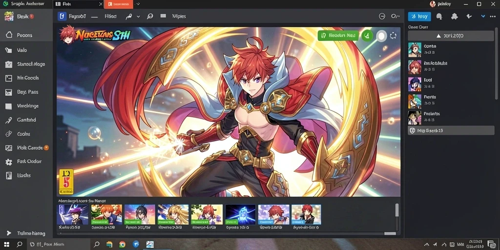 Screenshot tampilan permainan slot yang berwarna-warni.