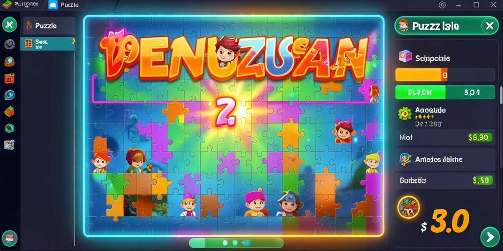 Screenshot menunjukkan karakter utama dalam petualangan.